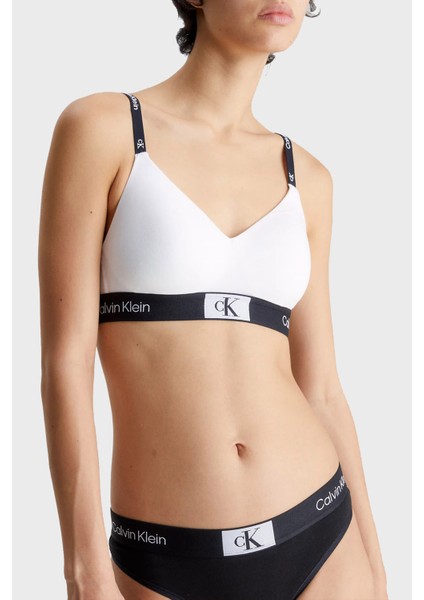 Calvin Klein Logo Şeritli Pamuklu Spor Sütyen 000QF7218E100 Bayan Sütyen 000QF7218E 100