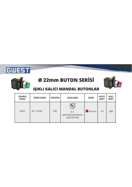 A5-01XD (Kırmızı) 220V. LED Işıklı ( 0-1 ) fiyatları