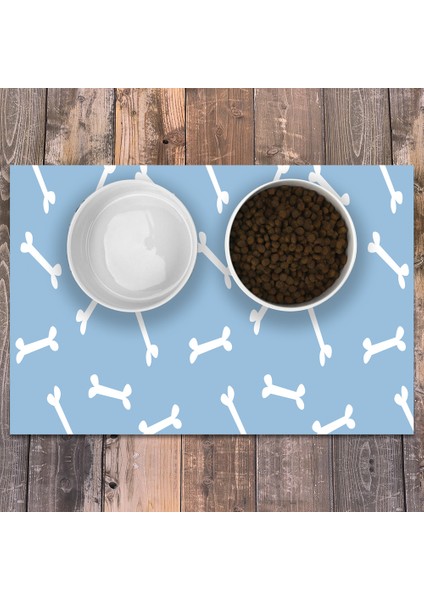 Vinil Kaymaz Tabanlı Keçe Baskılı Evcil Hayvan Pet Mama Paspası 30x45