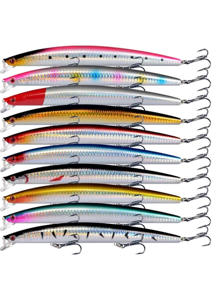 10 Adet 18CM 24GR Minnow Rapala Sahte Yapay Yem 1. Kalite Ekonomik Paket