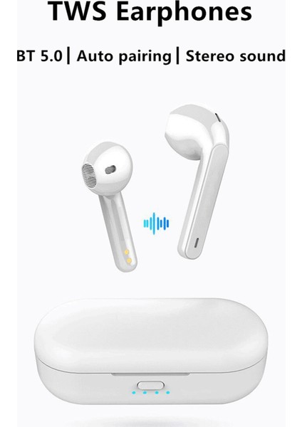 Bluetooth Uyumlu 5.0 Kablosuz Kulaklık - Beyaz (Yurt Dışından)