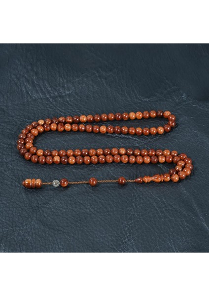 99'lu Basık Küre Kesim Sıkma Kehribar Dua Tesbihi -Z3633