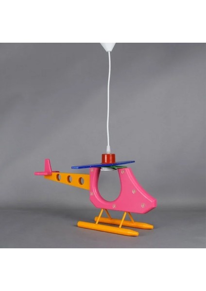 Helikopter Dekoratif Avize - Çocuk Odası Avizesi Pembe