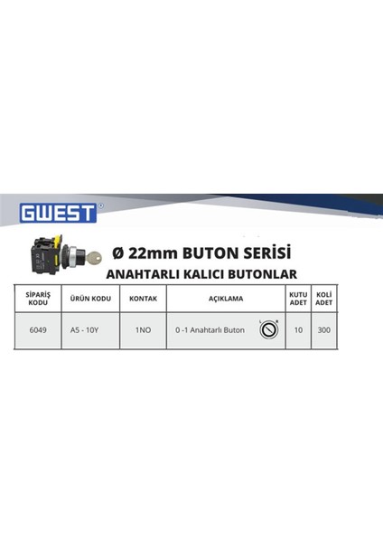 A5-10Y ( 0-1 ) Anahtarlı Buton