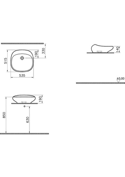 Istanbul 4520B403-0016 Çanak Lavabo, 50CM, Beyaz, Vitra Clean