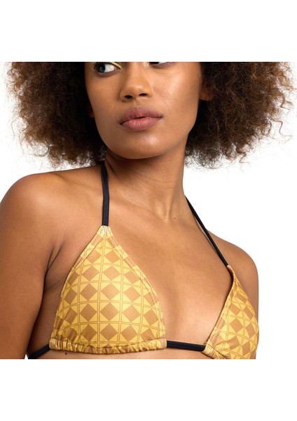 50TH Gold Triangle Kadın Sarı Yüzücü Bikini 006184