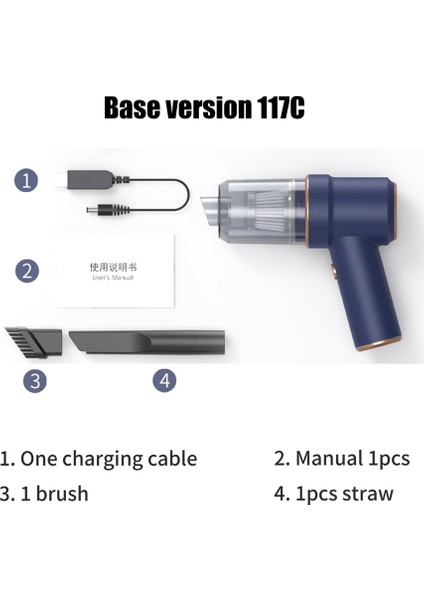 2'si 1 Arada Araba Elektrikli Süpürge Kablosuz Şarj Silgi El Yüksek Güçlü Küçük Tip Blower Duster Ofis Siyah (Yurt Dışından) fiyatları