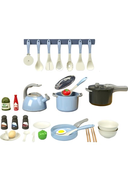Çocuklar Mutfak Rolü Play Play Mini Muteserler ve Çocuklar Için Pişirme Aracı 32PCS 32PCS Mavi (Yurt Dışından) indirimleri