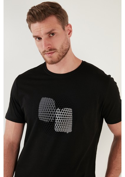 Baskılı Bisiklet Yaka Pamuk Slim Fit T Shirt Erkek T Shirt 646B3950 fiyatları