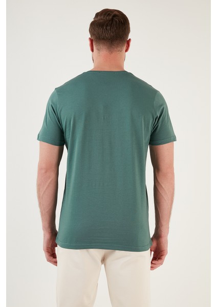 Baskılı Pamuk Bisiklet Yaka Slim Fit T Shirt Erkek T Shirt 646B3890 indirimleri