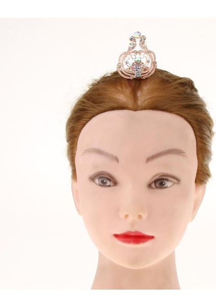 Clear Diamond Mini Crown Tiara Gelin Nedime Düğün Prom Saç Takı Gül Altın (Yurt Dışından) modelleri