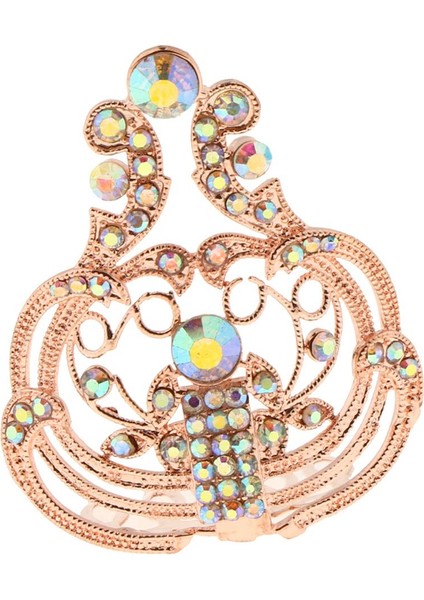 Clear Diamond Mini Crown Tiara Gelin Nedime Düğün Prom Saç Takı Gül Altın (Yurt Dışından) fırsatları