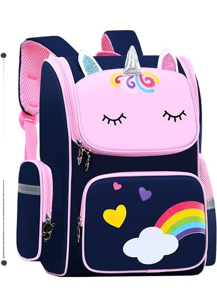 Ilkokul Öğrencilerinin Okul Çantaları 1 3 Sınıfları Karikatür Sırt Çantası Sırt Koruması Hafif Tek Boynuzlu At Çocuk Okul Çantası (Yurt Dışından)