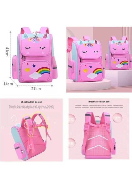 Ilkokul Öğrencilerinin Okul Çantaları 1 3 Sınıfları Karikatür Sırt Çantası Sırt Koruması Hafif Tek Boynuzlu At Çocuk Okul Çantası (Yurt Dışından) fırsatları