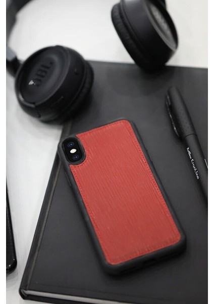 Kırmızı Deri iPhone x / Xs Kılıfı