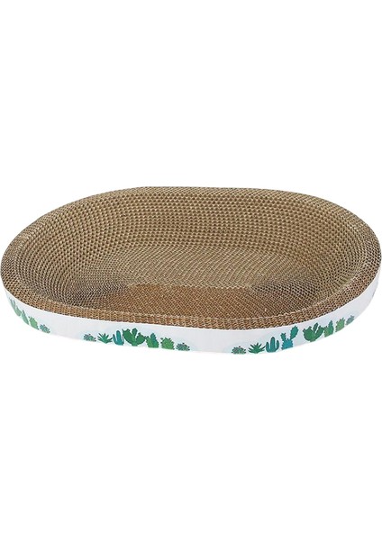 Oluklu Karton Kedi Çizik Çizik Ped Salonu Mat Karton Kedi Yatak Kedi Oval Kaktüs 43CM (Yurt Dışından)