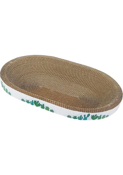 Oluklu Karton Kedi Çizik Çizik Ped Salonu Mat Karton Kedi Yatak Kedi Oval Kaktüs 43CM (Yurt Dışından)