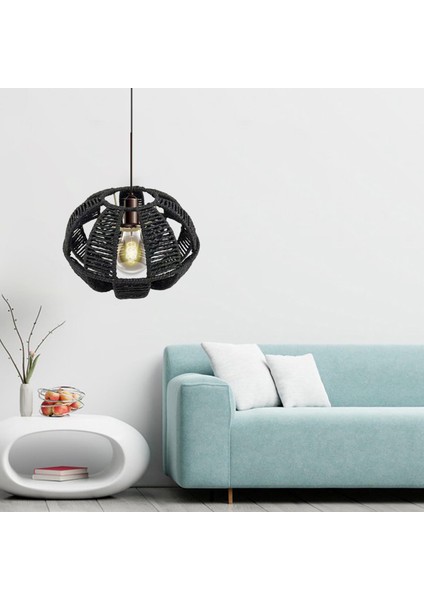 Dokuma Lamba Gölge Fener Avize Kapakları Oturma Odası Ev Yemek Odası Siyah (Yurt Dışından) fiyatları