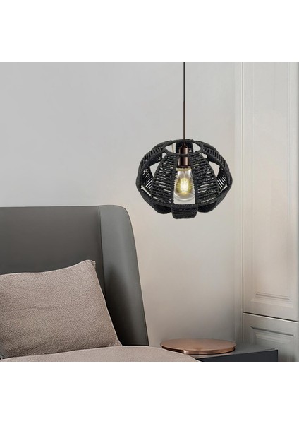 Dokuma Lamba Gölge Fener Avize Kapakları Oturma Odası Ev Yemek Odası Siyah (Yurt Dışından) modelleri