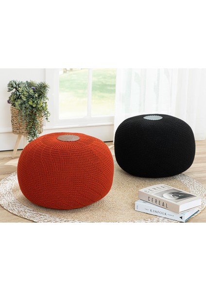 Knit Akrilik Örgü Puf 37X50 cm Turuncu modelleri