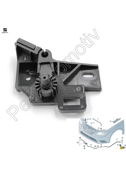 Octavia (2013-2021) Motor Kaput Açma Kolu Braketi 6R1823633