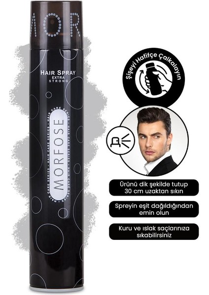 Saç Spreyi Siyah Extra Strong (Ekstra Sert) 400 Ml 3 Adet