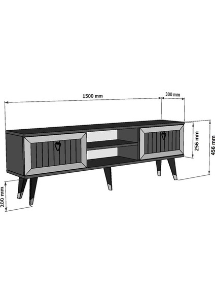 Cantek Dizayn Lidya Tv Stand Antrasit-Gümüş