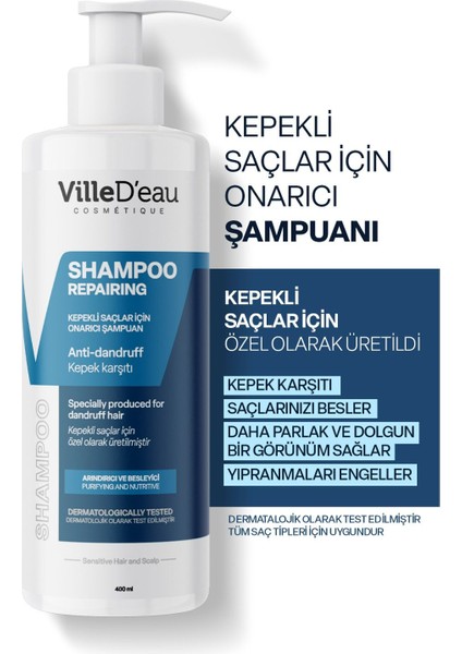 Kepekli Saçlar İçin Onarıcı - Arındırıcı ve Besleyici Şampuan 400 ml