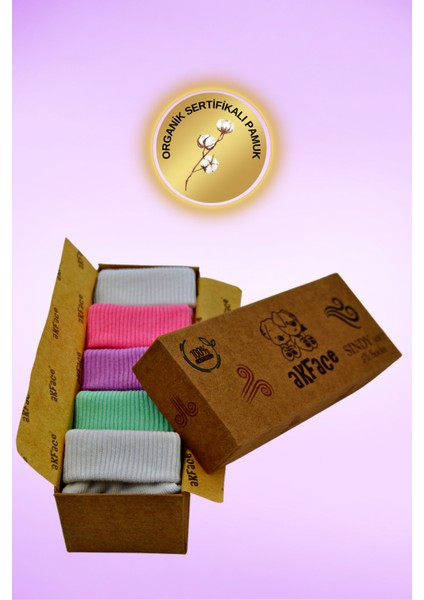 Sindy Soft Organik Pamuk 5'li Kutulu Yıkanmış Kız Yeni Doğan Bebek Çorabı 0-2 Yaş fırsatları