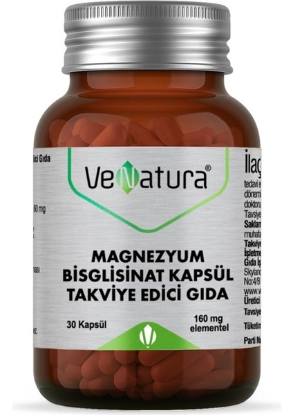 ​venatura Magnezyum Bisglisinat 160 Mg 30 Kapsül