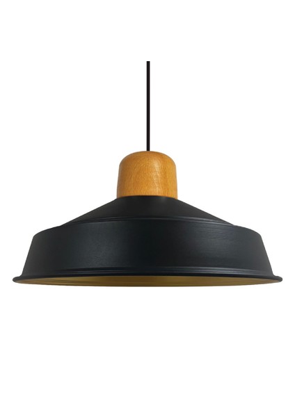 Asaletli Tekli Avize Ahşap Başlık Retro Sarkıt Lamba Restoran Salon Aydınlatma