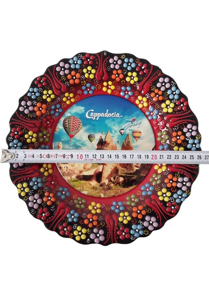 Dekoratif Kabartmalı, El Boyaması , Kapadokya Resim Baskılı 25 cm Tabak fiyatları