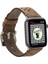 Apple Watch Uyumlu Uyumlu Deri Kordon Vigo 42-44-45MM G2 Kahve 1