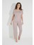 Kısa Kollu V Yakalı Dantelli Pijama Takımı 18486 4