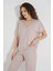 Kısa Kollu V Yakalı Dantelli Pijama Takımı 18486 5