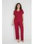 Kısa Kollu V Yakalı Dantelli Pijama Takımı 18495 2