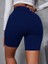 Kadın Lacivert Dalgıç Kumaş Yüksek Bel Biker Şort Tayt 4097 2
