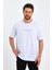 Erkek Beyaz Baskılı Basic Oversize Bisiklet Yaka Kısa Kollu T-Shirt 3
