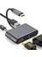 FC02 4 In 1 USB C To Hub Pd HDMI VGA USB Adaptör Gri 1