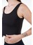 Siyah Kadın Askılı Crop Atlet Tshirt- Feeled 1