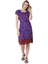 Kısa Kol Vual Defne Midi Boy Yazlık Otantik Elbise Mor 6084 1