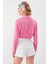 Beli Halka Detaylı V Yaka Lastikli Crop Bluz 5