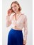 Bel Kısmı Detaylı Crop Saten Bluz 4