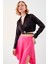 Bel Kısmı Detaylı Crop Saten Bluz 3