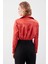 Bel Kısmı Detaylı Crop Saten Bluz 5