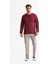 Büyük Beden Şile Bezi Uzun Kol Zımbalı Erkek Yazlık Tshirt Koyu Bordo 3068 1