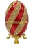 Faberge Yumurta Swarovski Taşlı Lüks Mücevher Kutusu Sarı Kırmızı 10CM Hediyeli 1
