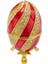 Faberge Yumurta Swarovski Taşlı Lüks Mücevher Kutusu Sarı Kırmızı 10CM Hediyeli 3
