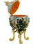 Faberge Yumurta Swarovski Taşlı Lüks Mücevher Kutusu Mavi Yeşil 12CM Hediyeli 4