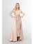 Bej Drape ve Kuyruk Detaylı Simli Abiye Elbise 6502422.55 2